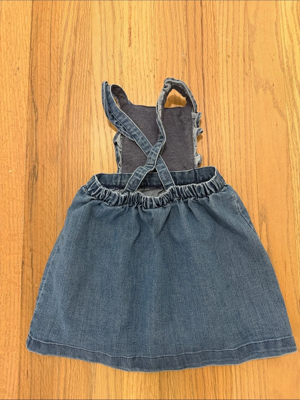 Carter's Denim Ruffle Strap Pinafore Dress - Blue 24M